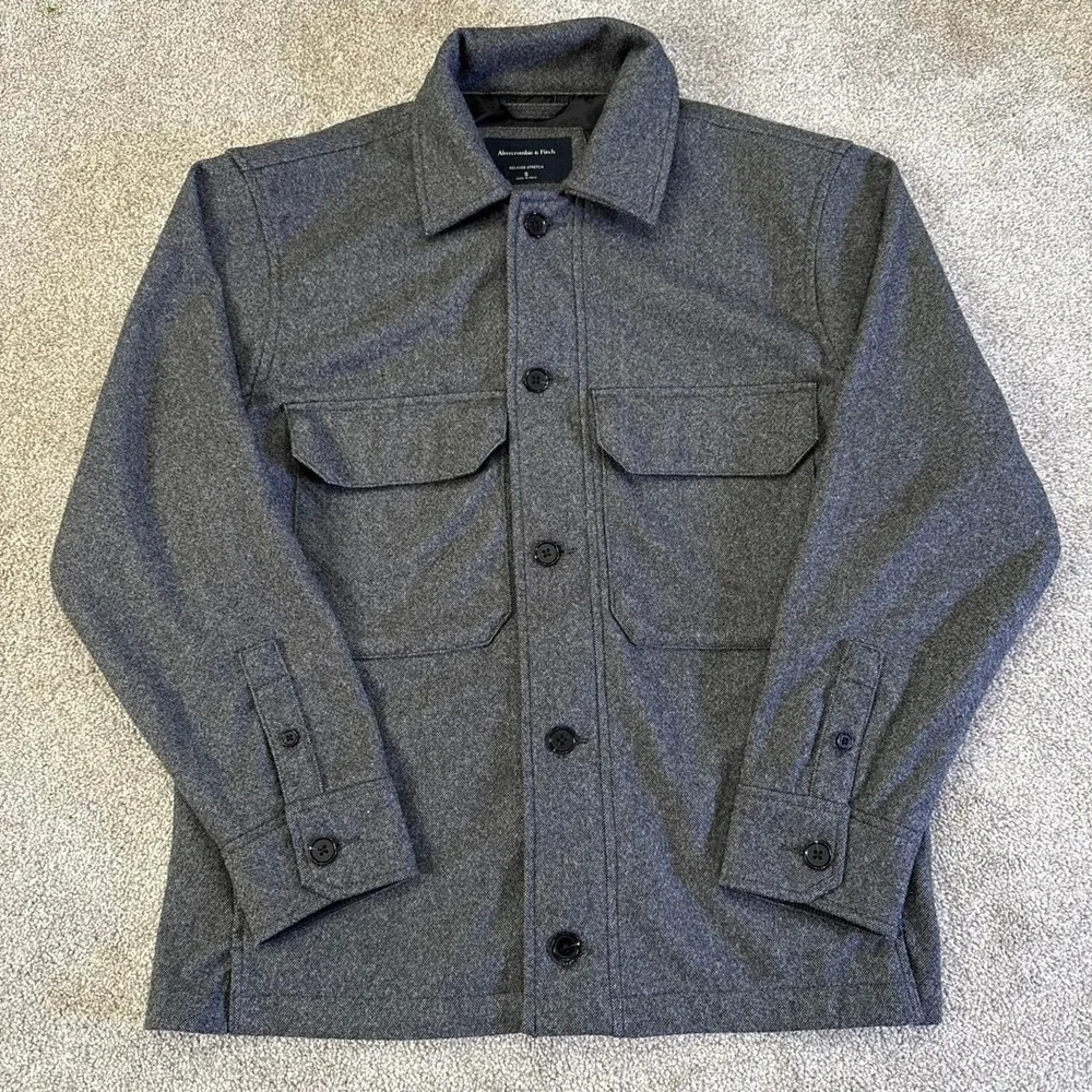 Abercrombie & Fitch heavy Peacoat Jacket Men's Small Button Up Wool Coat